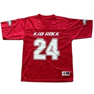Kid Rock American Badass We the People Tour Football Jersey MAGA 24 Red Medium